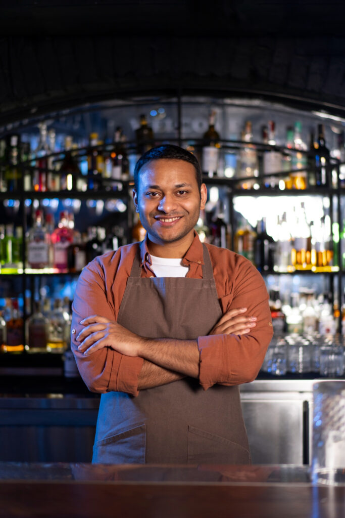 Indian worker in hospitality business